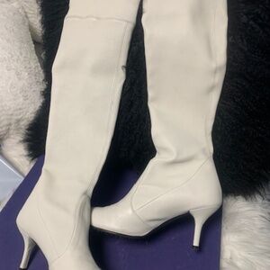 Stuart Weitzman White Over the Knee Boots